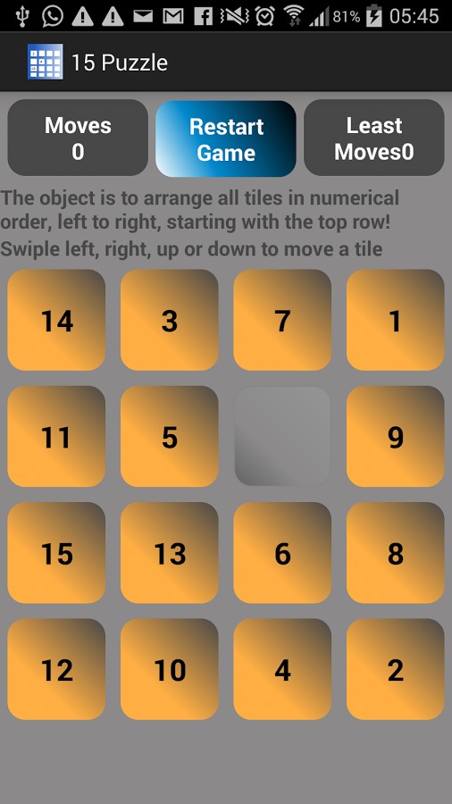 Puzzle 15 Free Game截图2