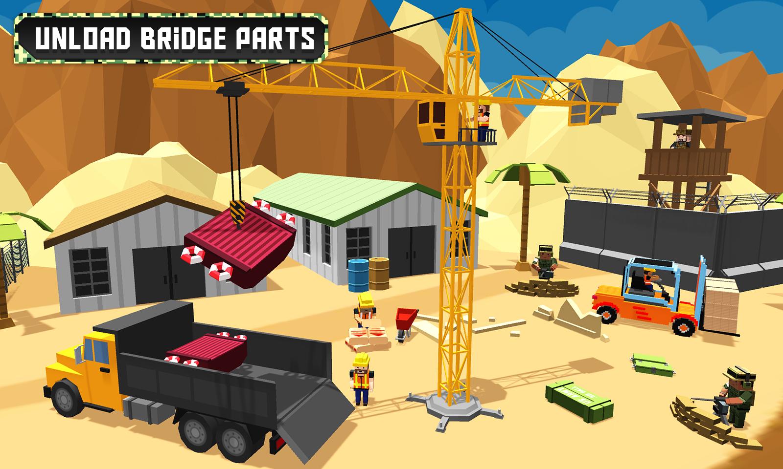 US Army Bridge Building Simulator Games截图3