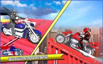 Moto Racing Superhero Games Impossible Bike Stunts截图5