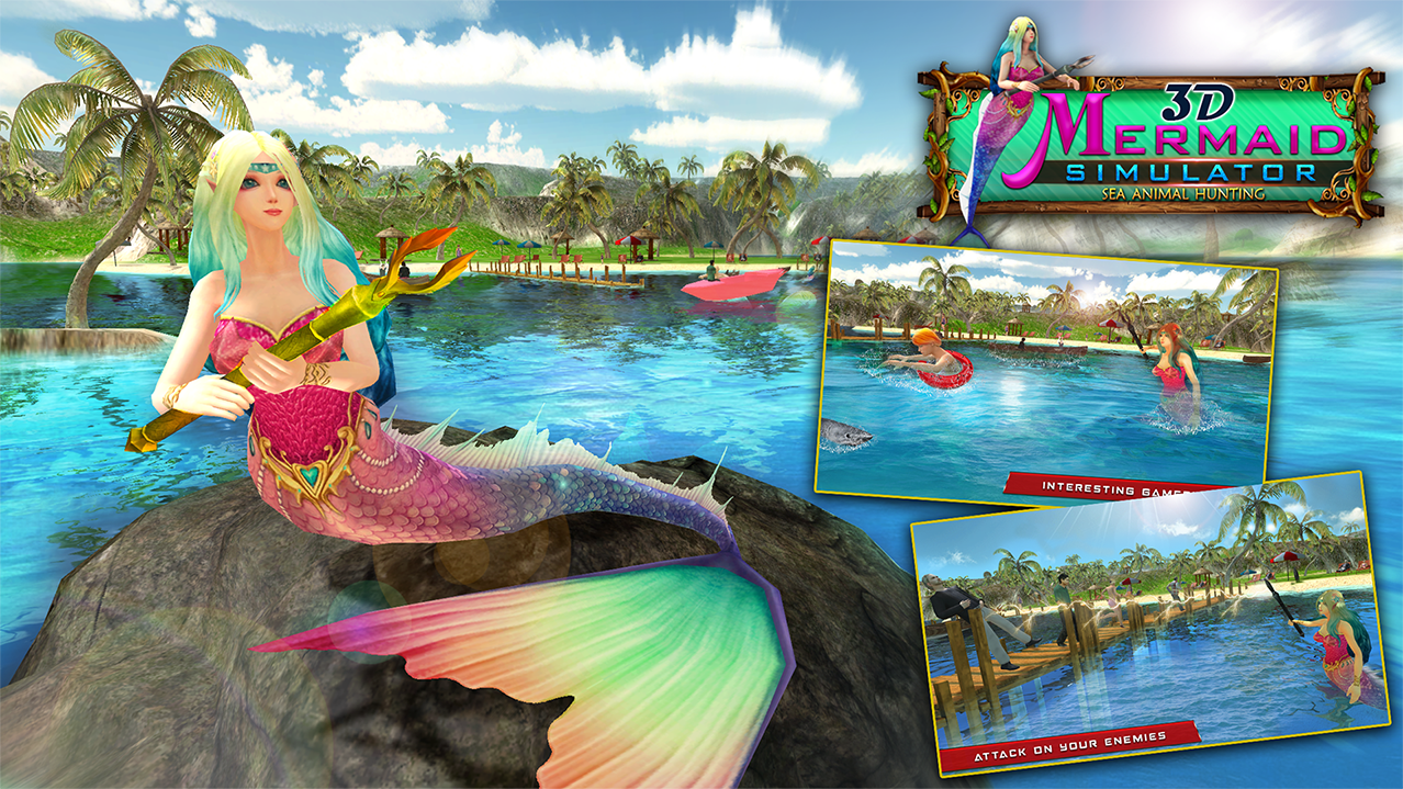 Mermaid Simulator 3D - Sea Animal Attack Games截图2