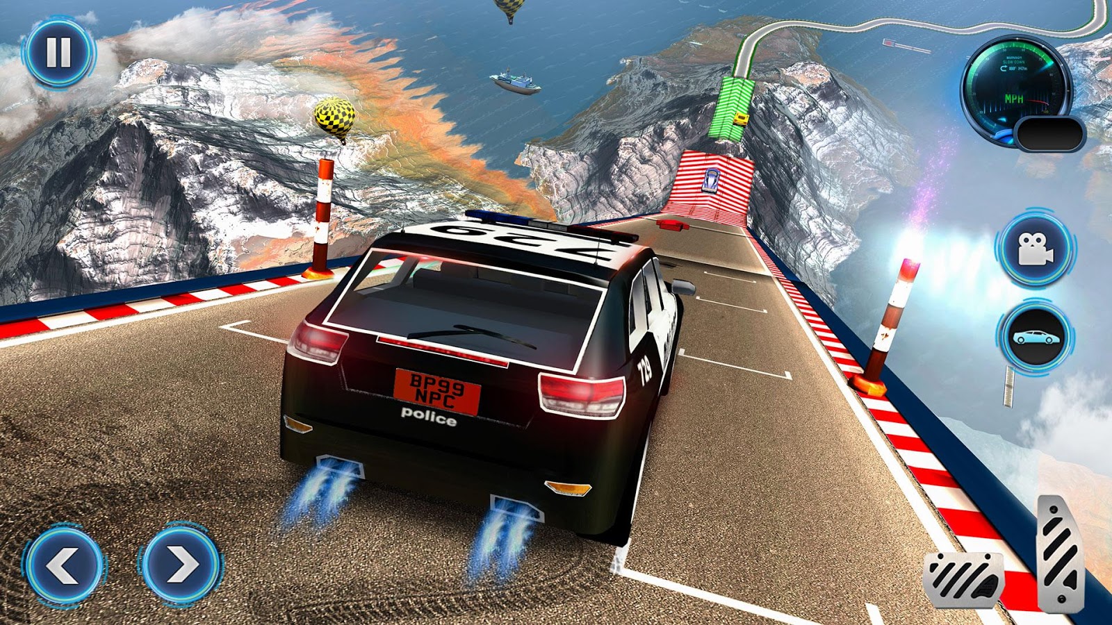 Impossible Police Car Stunt Racing Stunt Car Games截图3