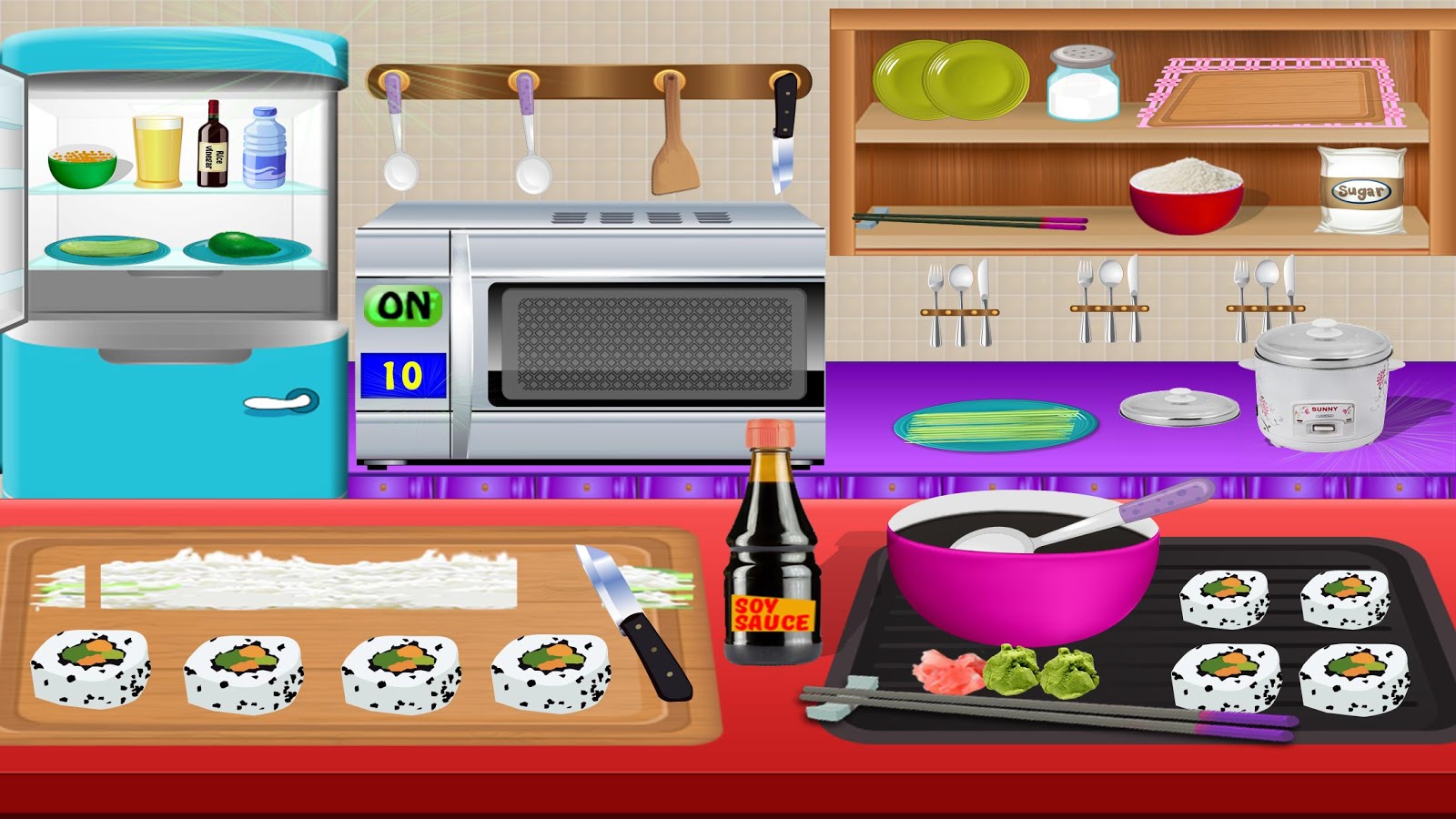 Sushi maker Lunch Box - cusine cooking game截图1