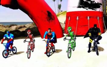 Superhero Bmx Racing Stunt: Mtb Bicycle Race Game截图1