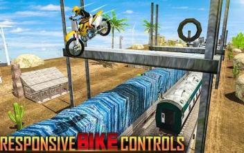 Crazy Bike Train Stunts Tricky Master截图2