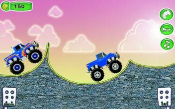 Mountain Race Monster Truck 2D Game截图1