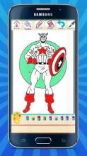 Superhero Captain US Coloring Book截图4