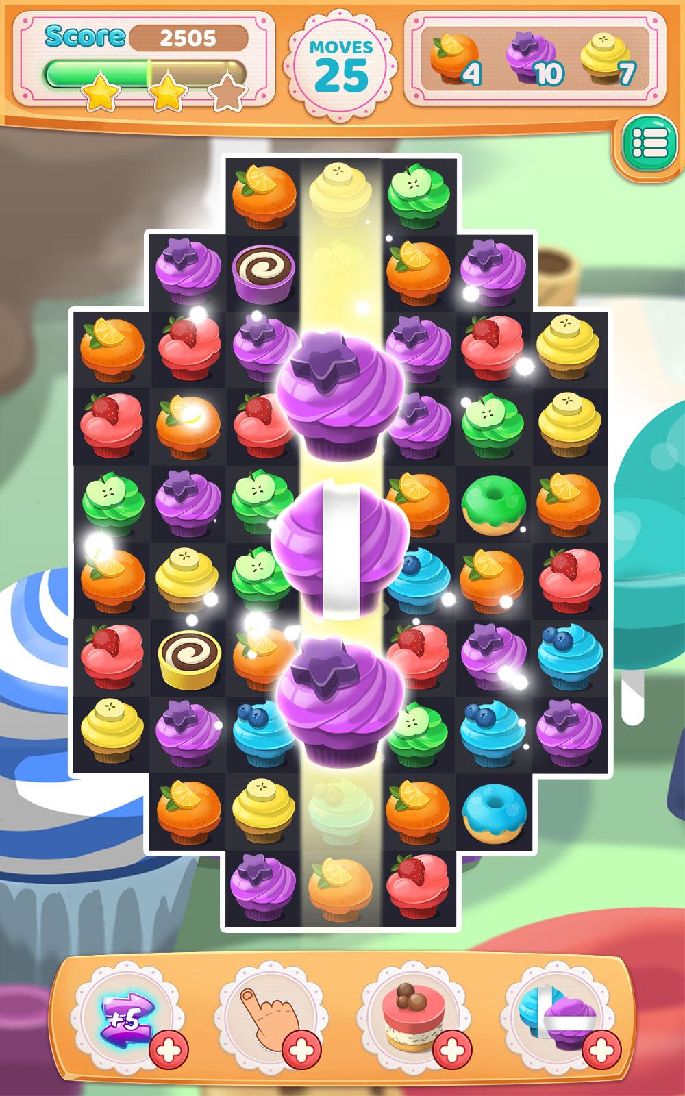 Crazy Cupcake Match 3截图1