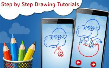 How to Draw Cartoon Dinosaurs Step by Step截图5