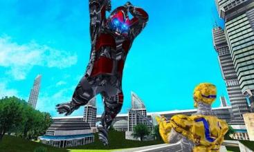 Futuristic Robot Transforming Gorilla Attack City截图1