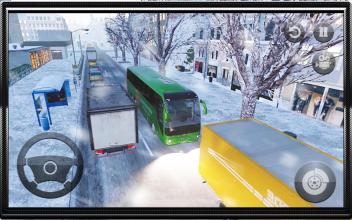 Snow Bus Offroad Driver : Modern Tourist Coach 3D截图1