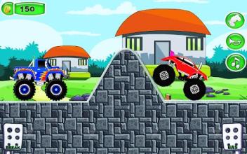 Mountain Race Monster Truck 2D Game截图3