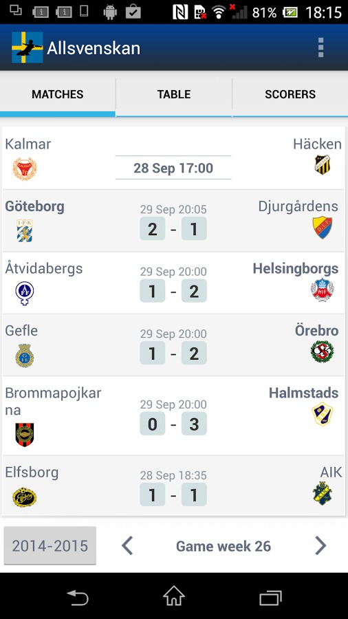 Allsvenskan Sverige Fotbolls截图2