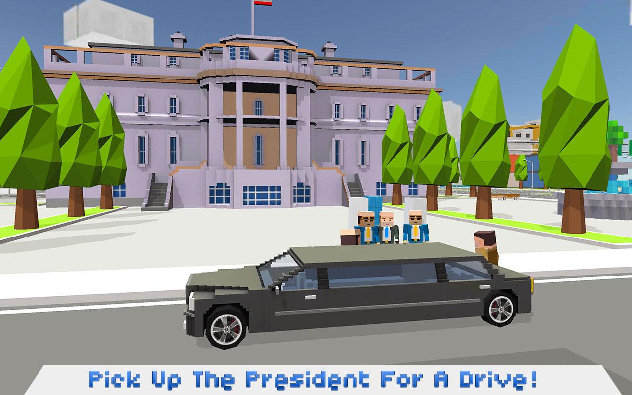 Mr. Blocky White House Driver截图1