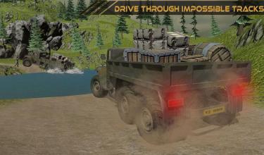 Dirt Road Army Truck Mountain Delivery截图1