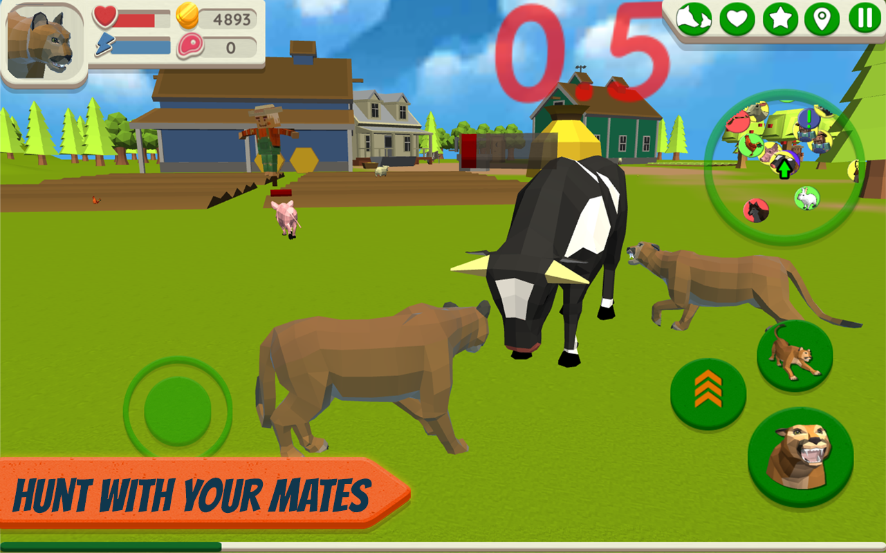 Cougar Simulator: Big Cat Family Game截图5