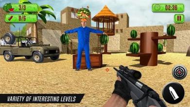 Watermelon Shooting - Free Fruit Shooting Games 3D截图1