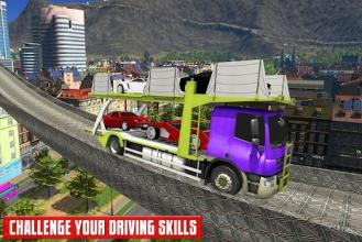 Multi Car Transporter Truck: Vertical Ramp Sim截图2