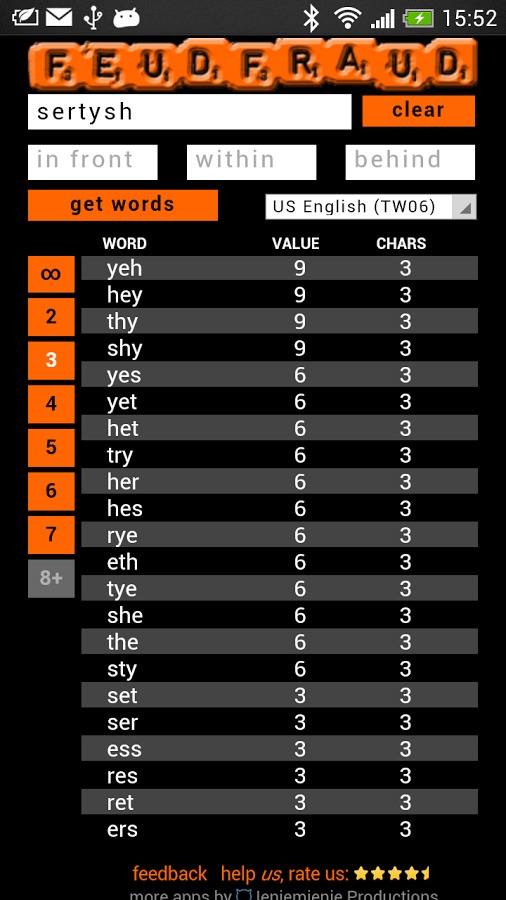 Feudfraud - Wordfeud helper截图2