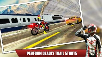 Tricky Trail Bike vs Train Crazy Stunt Race 2018截图2