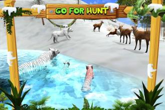 White Wild Tiger Family Survival 3D截图2