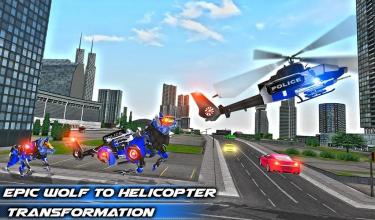 Air Force Transform Robot Cop Wolf Helicopter Game截图4