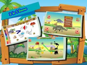 Kids Dinosaur coloring and Puzzle game截图5