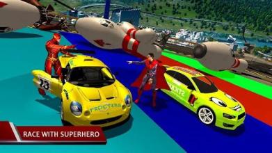 Superhero Mega Ramp Car Rider Stunts截图2