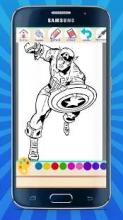 Superhero Captain US Coloring Book截图2