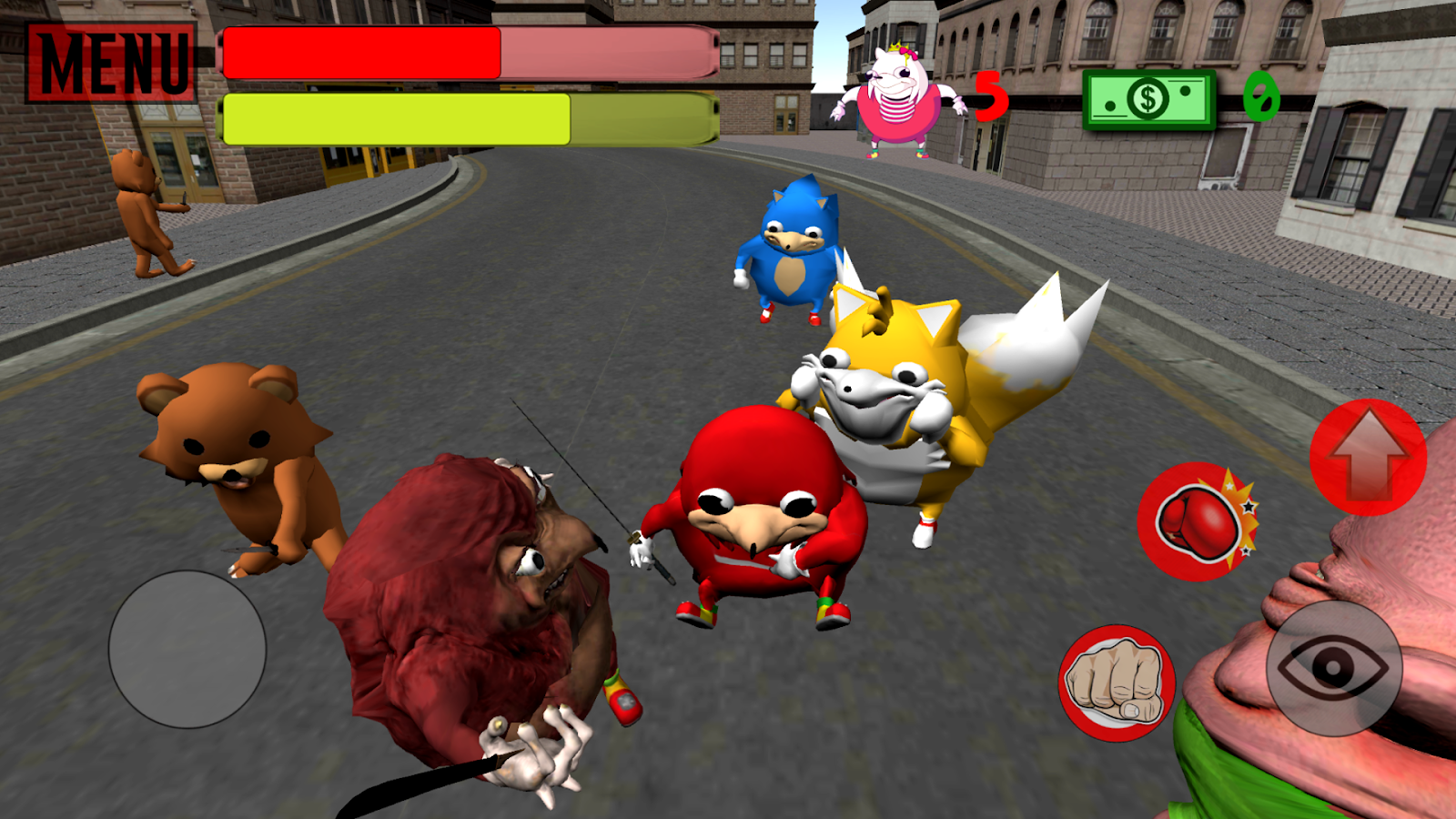 Ugandan Knuckles Simulator. Meme Salvation 3D截图1