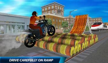 Bike Tricks Train Stunt Impossible Tracks Master截图2