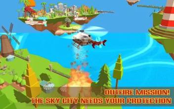 Craft Helicopter Blocky City Sky Rescue截图5