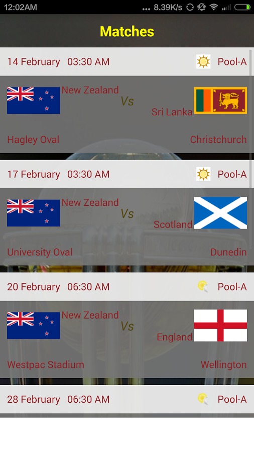 World Cup Schedule截图2