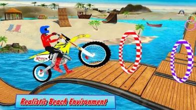 Beach Jumping Motocross 3D Traffic Racer截图3