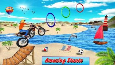 Beach Jumping Motocross 3D Traffic Racer截图4