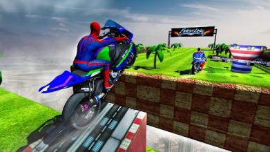 Superhero Color Bike Line Rider Highway Stunts截图4