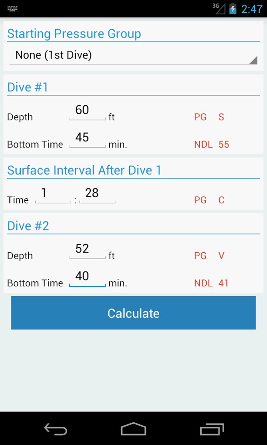 SCUBA Diving Planner截图2