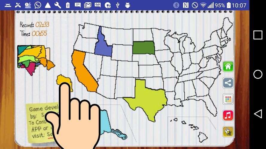 USA MAP 50 States Puzzle Game截图2