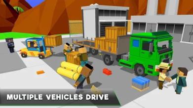 Uphill Blocky Truck Simulator 2018截图2