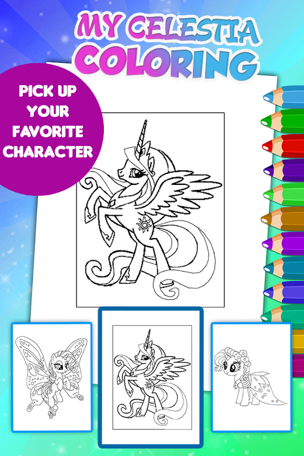 Princess Celestia Coloring Game截图4