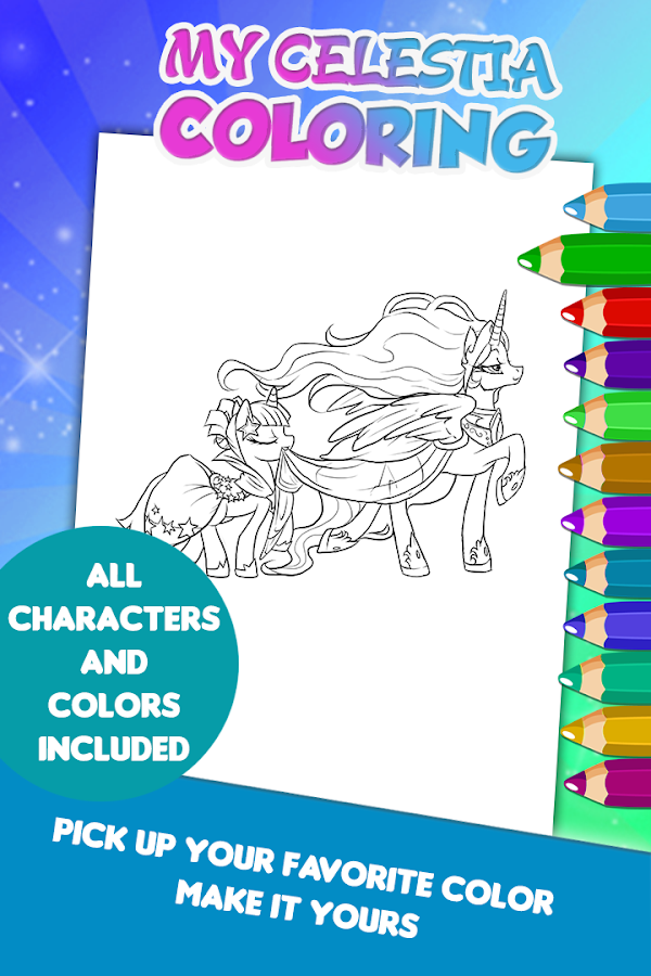 Princess Celestia Coloring Game截图3