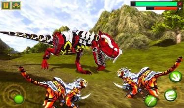 Robot Dinosaur v Tiger Attack T Rex Dinosaur Games截图3