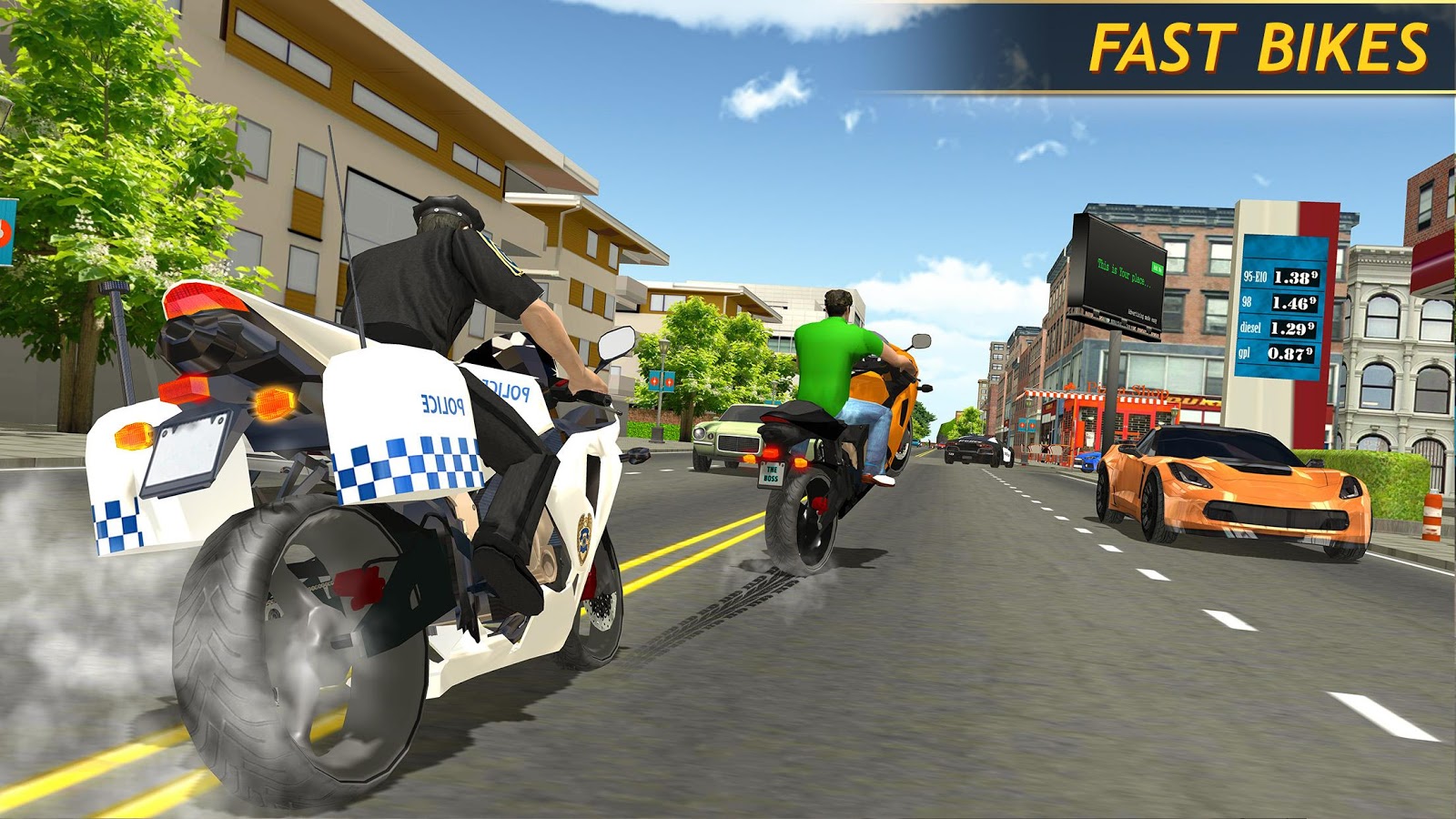 警察自行车赛车免费 - Police Bike Racing Free截图4