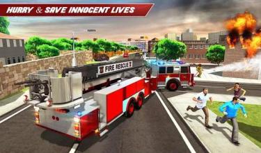 Fire Truck Driving Rescue 911 Fire Engine Games截图1