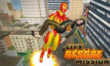 Flame Man Flying Super Hero: City Rescue Mission截图3