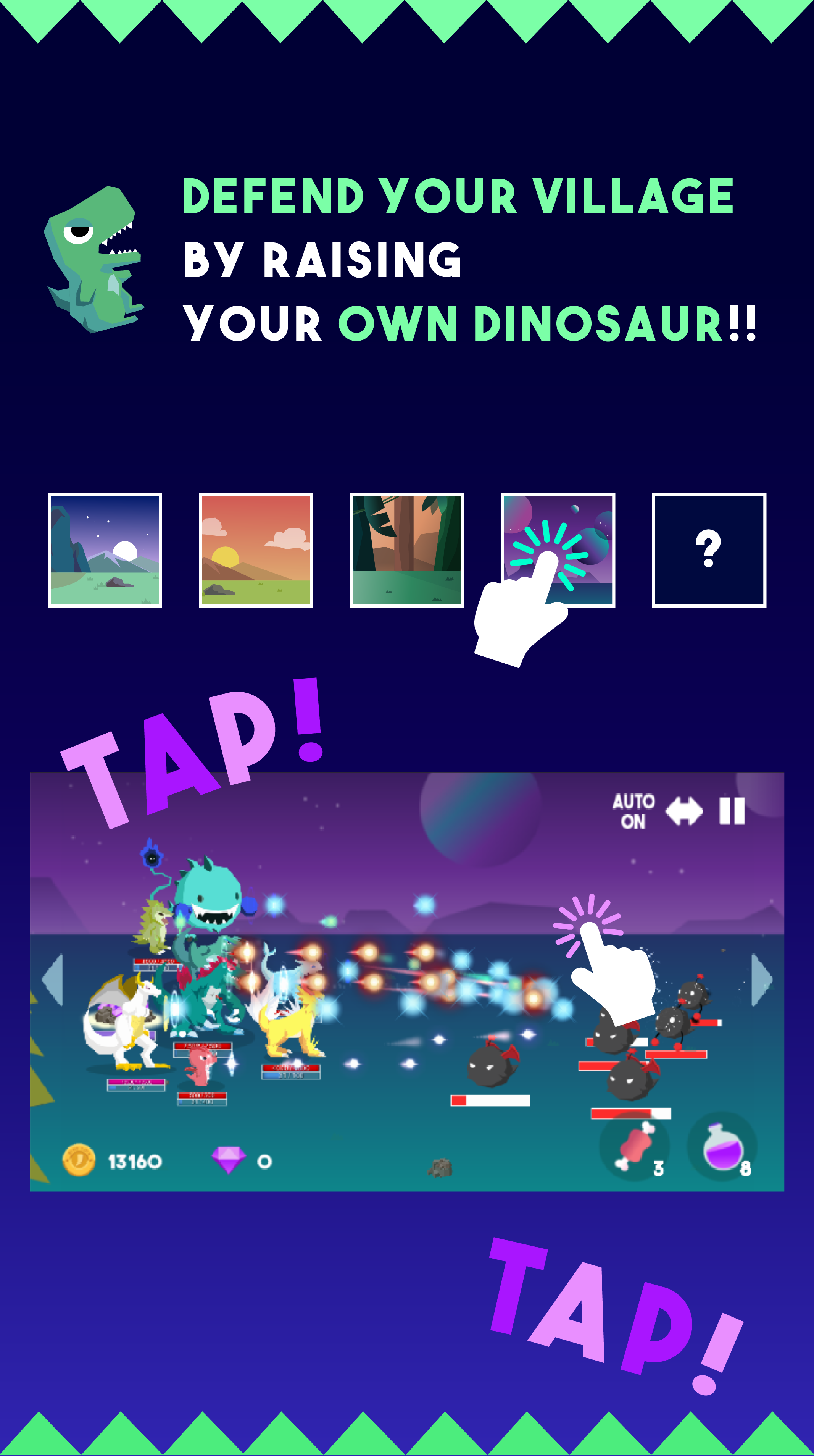 Tap Tap Dino : Defender截图2