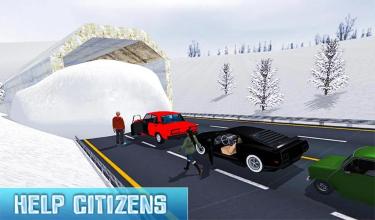 City Snow Blower Truck Excavator Snow Plow Games截图4