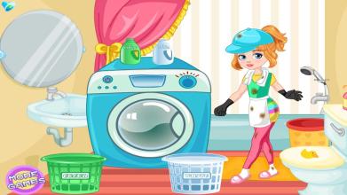 Clumsy gardener laundry  Games For Girls截图3