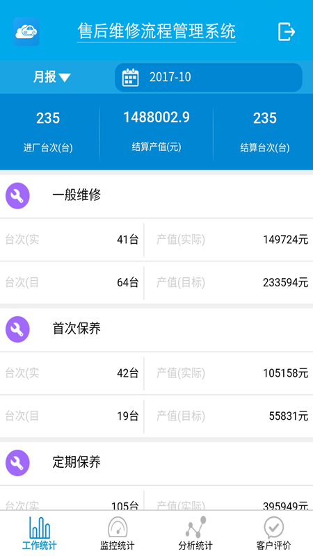 售后报表截图1