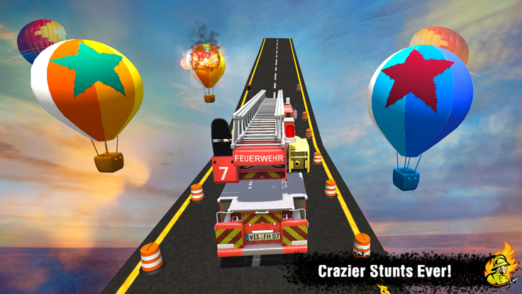 Fire Truck Stunt Racing Games截图2