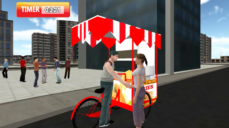 薯条小贩周期和食物交付骑手模拟截图2